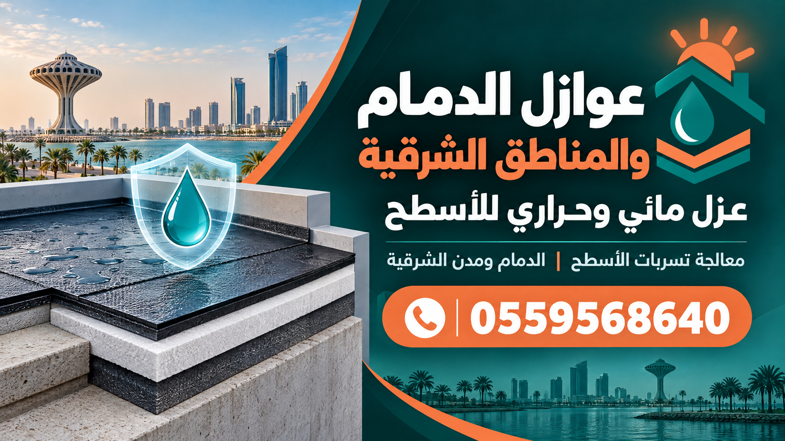 حلول عزل الأسطح المائي والحراري في المنطقة الشرقية